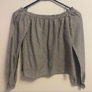 Off shoulder striped brandy melville top